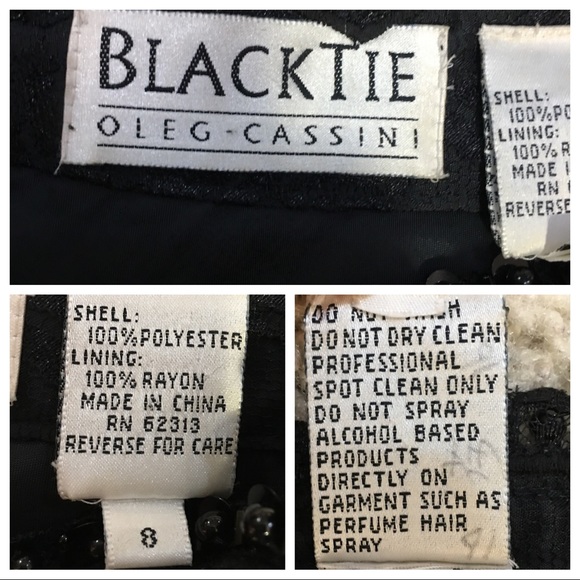 Vintage Oleg Cassini Black Tie dress - Picture 9 of 10